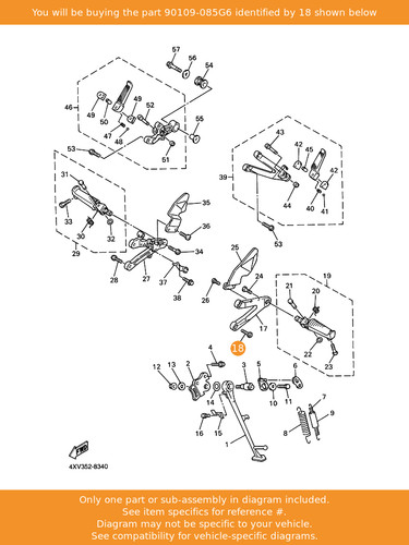 Yamaha bolt 90109 085g6 - bolt,, oem