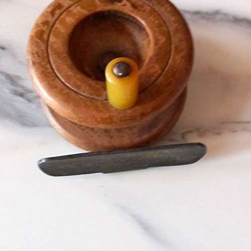Vintage wooden fishing reel - vintage,