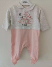 DISNEY BABY SLEEPSUIT PINK GIRLS BAMBI NEWBORN 0/1 1/3 6/9 MONTHS POPPERS