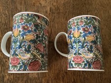 Dunoon Coffee Mugs x 2 William Morris Wallpaper Design Rose Brompton Mugs