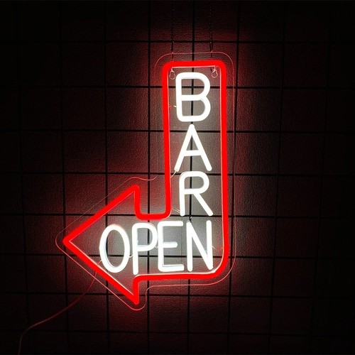 Bar open neon sign - bar, led