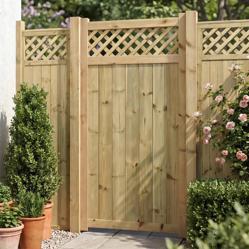 Garden gate with lattice - garden,