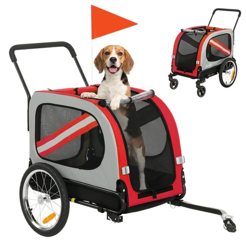 Pawhut dog bike trailer - dog,