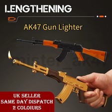 AK47 AK-47 Rifle Lighter Jet Flame Gun/Pistol Butane BBQ Cigar Gift Pipe Mini