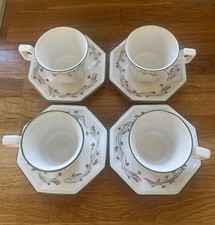 Vintage Johnson Brothers "Eternal Beau" Set Of 4Tea Cups & Saucers -Never Used