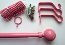 CLEARANCE Pink Curtain Pole extendable 16/19mm metal curtain pole.