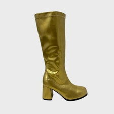 Men Women's Fancy Dress Sexy GoGo Knee High Boots Cool 60's 70s Party Sizes 3-12