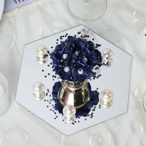 Wide hexagon mirrors party - 8",