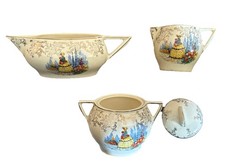 Durability JHW And Sons Hanley England Royal Falcon Ware Creamer Sugar And Gravy