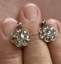 Antique Diamond Earrings Diamond Daisy. Diamond Sleepers. Rose-cut Diamonds