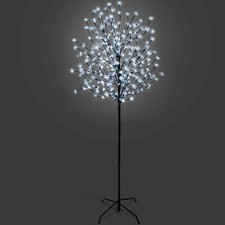 5/6/7 FT Cherry Blossom Tree Pre-Lit Outdoor Christmas LED Lights - Cool White