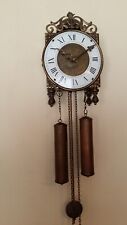 VINTAGE BRASS LANTERN BRACKET WALL CLOCK - CHAIN DRIVEN 8 DAY STRIKING - HERMLE
