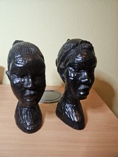 Pair of Vintage African Carved