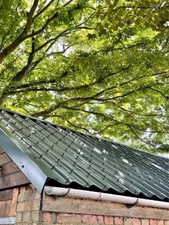 Metal Steel Pan Tile Effect Roofing Sheets in Juniper Green- tile/ wave effect /