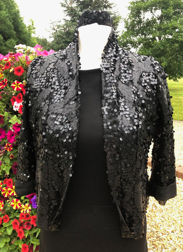 Lipsy black sequin balero - black,