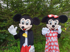 Mickey and Minnie Mouse adult mascot fancy dress suit costume hire in UK