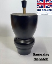 4 x BLACK LUXURY SOLID WOODEN