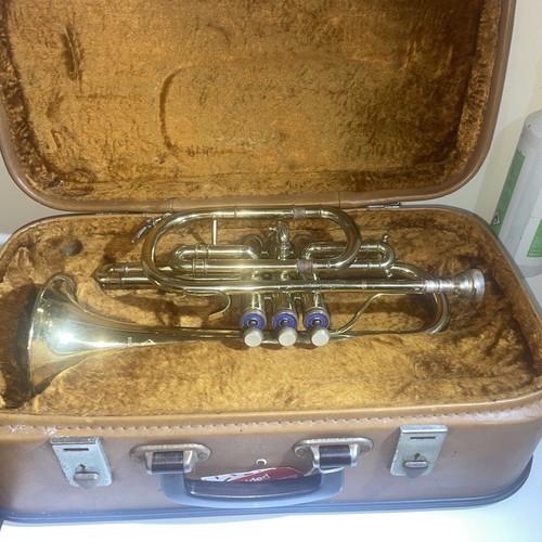 Vintage cased valve cornet - vintage, 3-valve