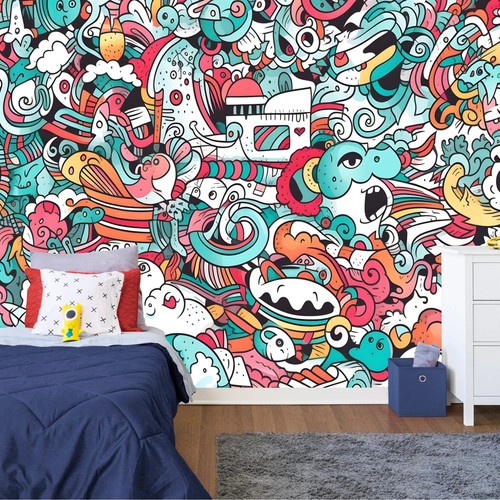 Colorful funny graffiti - colorful,