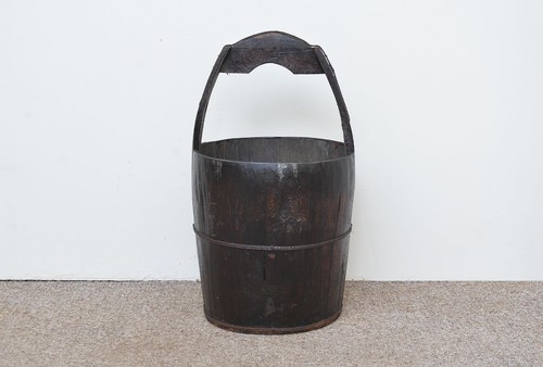 Old vintage wooden rice bucket - vintage,