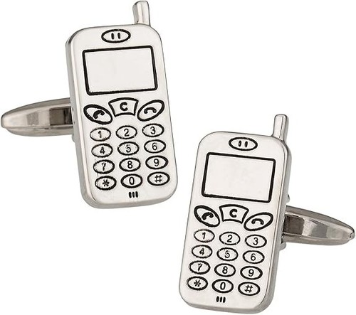 Mobile phone cufflinks mens - -,