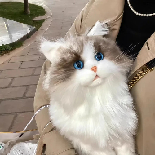 Lifelike plush cat toy - plush,