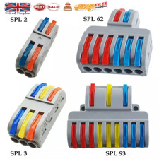 In line Electrical Connector Wire Block Clamp Terminal Cable Reusable SPL2/3/6/9