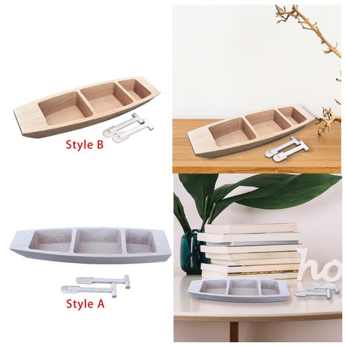 Wooden boat bookcase decor - wooden,