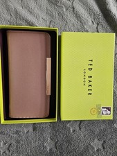 Ted Baker Large Pink Purse With Rose Gold Zip/branding