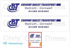 Code 3 Adhesive Vinyl Trailer Decal - Conway Bailey livery - 1/50 1/76 1/148
