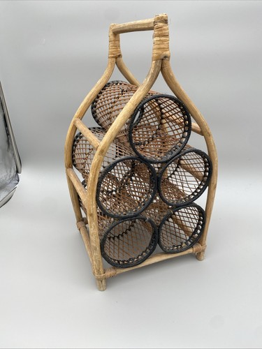 Vintage wicker rattan wine - vintage,