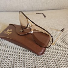 Ray-Ban Leathers Sunglasses Brown Lenses Leather Wrapped Case BAUSCH LOMB