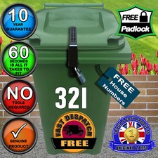 Wheelie Bin Lid Strap Lock free Numbers-NO DRILLING-QUICK FIT-Best Seller!!