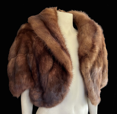 Sable fur bolero jacket - sable,