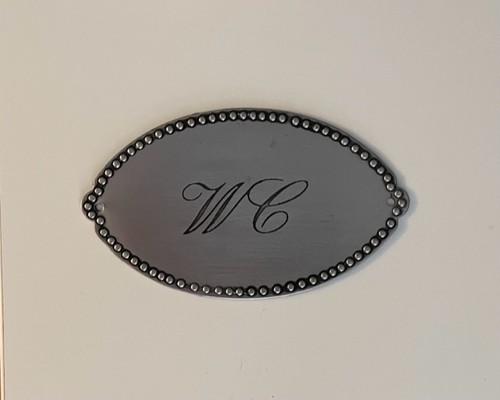 Metal toilet door sign - , plaque