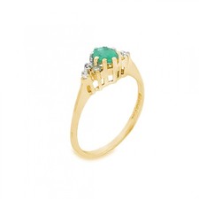9ct Yellow Gold Emerald &