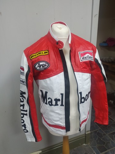 Marlboro leather jacket size - leather,