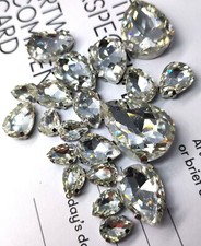 DROP TEARDROP GLASS RHINESTONES  SEW ON CRYSTAL MIX X20