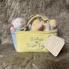 Vintage Eden rattle lamb duck teddy bear baby first toys stuffed animal plush