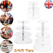 Acrylic Round Cupcake Stand Display Wedding & Party 3/4/5 Tier Cake Holder Stand