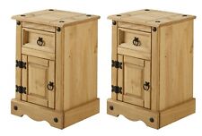Corona Bedside Narrow 1 Door Table Cabinet Pot Cupboard Solid Pine x2 Mercers