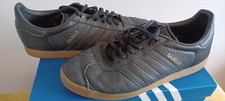 Adidas Gazelle- Black Leather Gum Soles pre-loved UK 9 Trainers Worn 