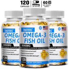Omega 3 Fish Oil Capsules 3x Strength 8060mg EPA & DHA, Highest Potency Capsyle