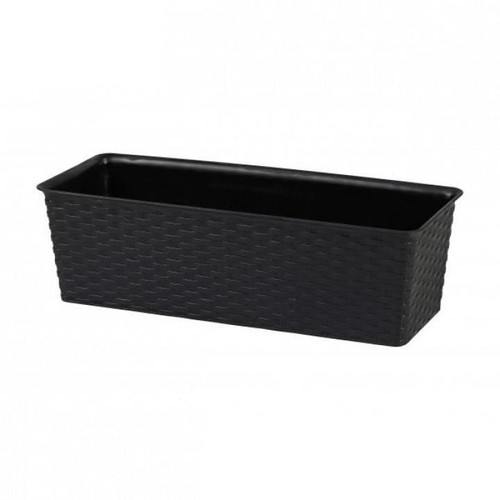 Black rattan effect planter - effect,