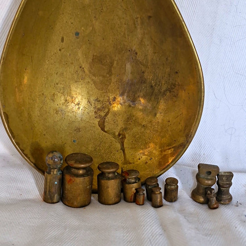 Vintage metal scales brass - metal,