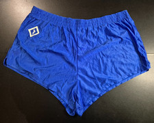 Vintage RON HILL SPORTS size L unlined royal blue silky nylon shorts