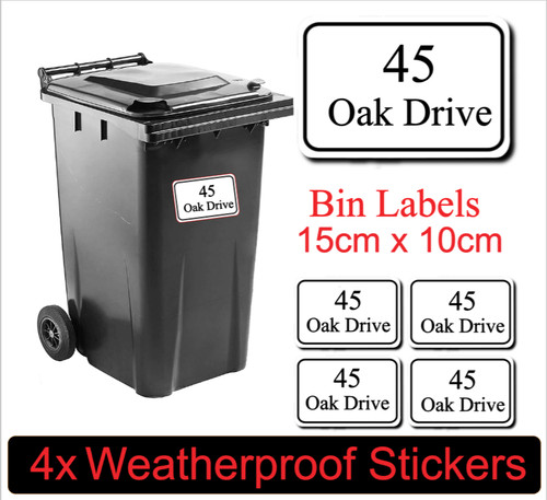 Wheelie bin stickers - x4,