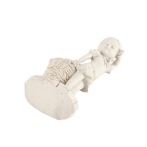 White resin girl garden statue - resin,