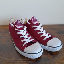 Dunlop Green Flash Show Company Men’s Low Canvas Trainers Shoes Burgundy Size 10