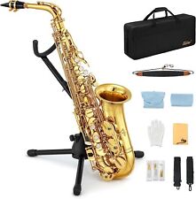 ?Eastar Alto Saxophone E Flat F Key Gold Lacquered Student School Band Alto Sax